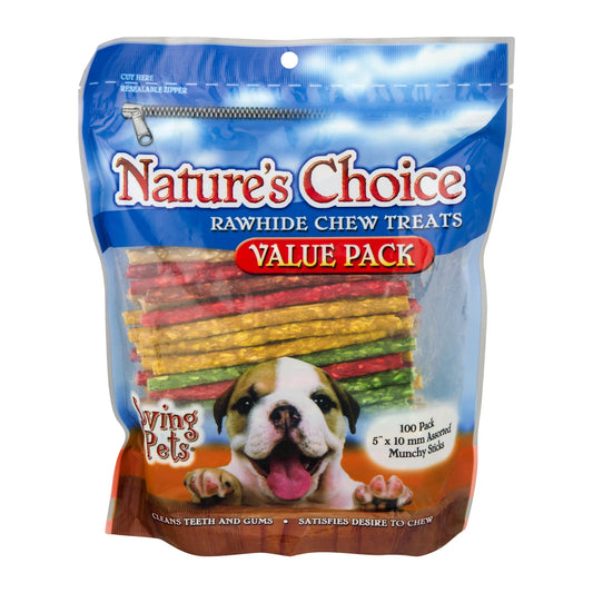 Nature'S Choice Rawhide Chew Treats for Dogs, 100.0 PACK